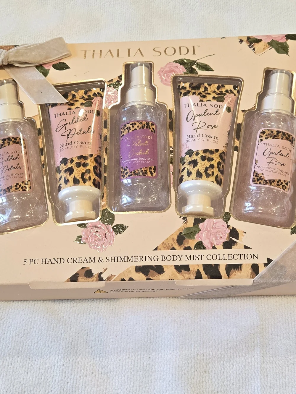 Thalia Sodi NIB 5 Piece Opulent Rose Pink Hand Cream & Body Mist Gift Set